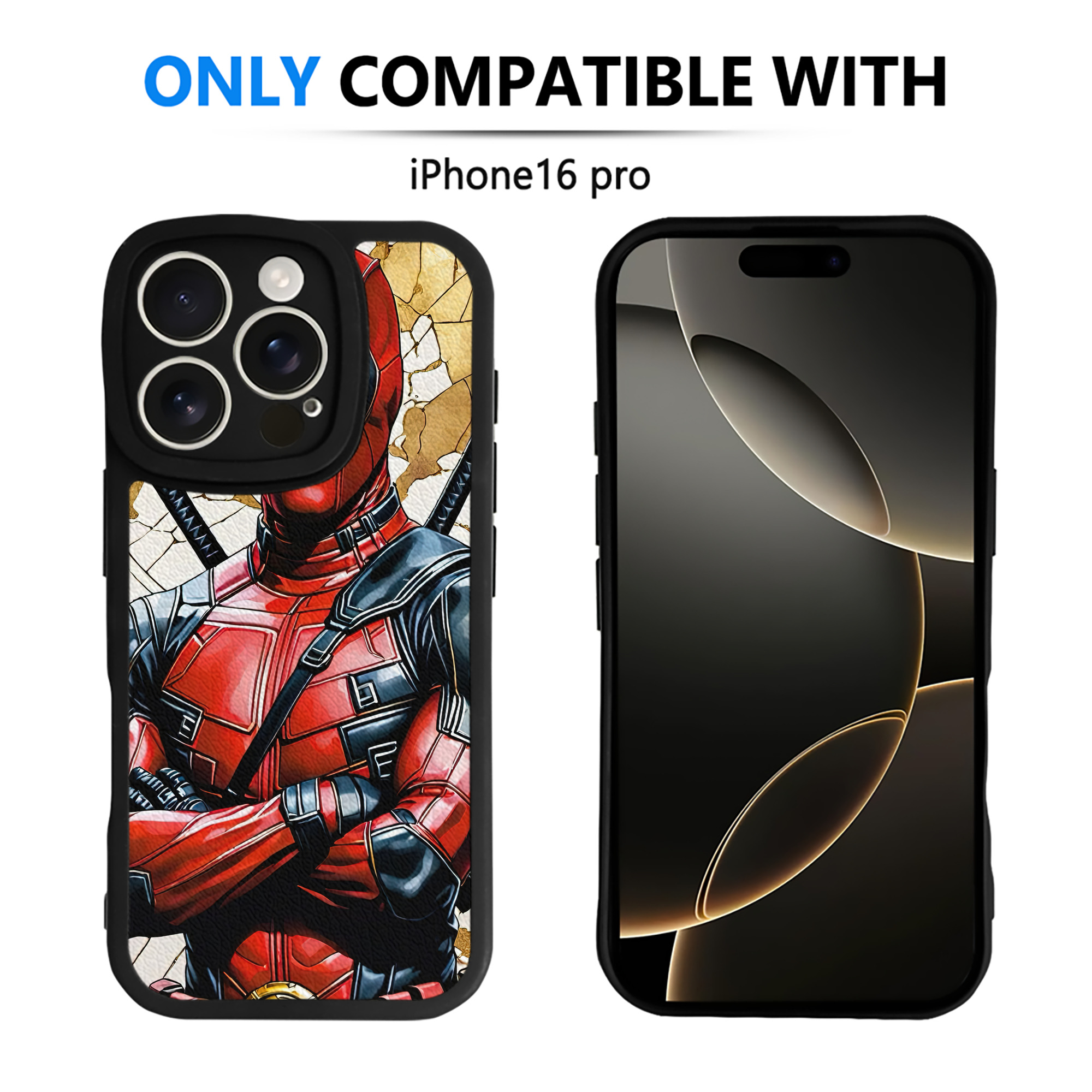 （画像用） Deadpool デッドプール 【iPhone 16シリーズ対応】シリコンスマホケース（レザー調） 材質：シリコン
